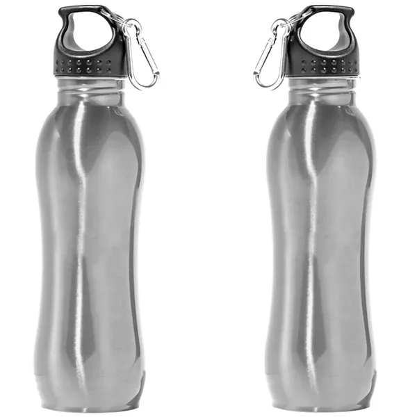 26 oz. stainless steel bottle with twist-off, finger loop black cap... from ASI 68507 The Magnet Group / Perfect Line