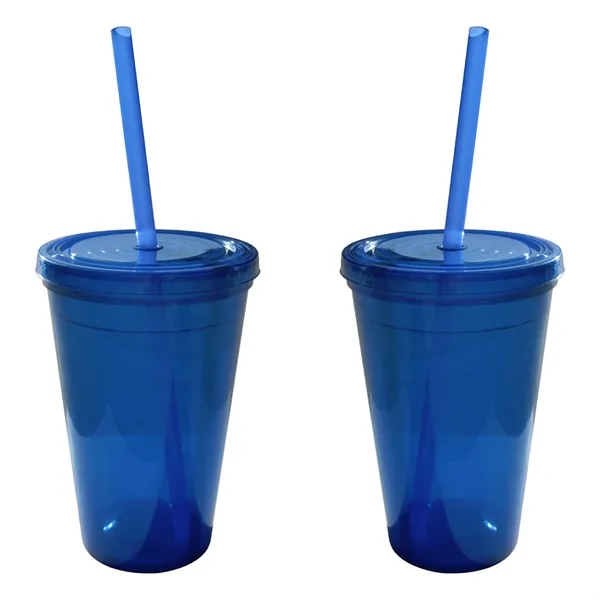 16 oz. double wall insulated polypropylene tumbler with snap-on lid and... from ASI 68507 The Magnet Group / Perfect Line