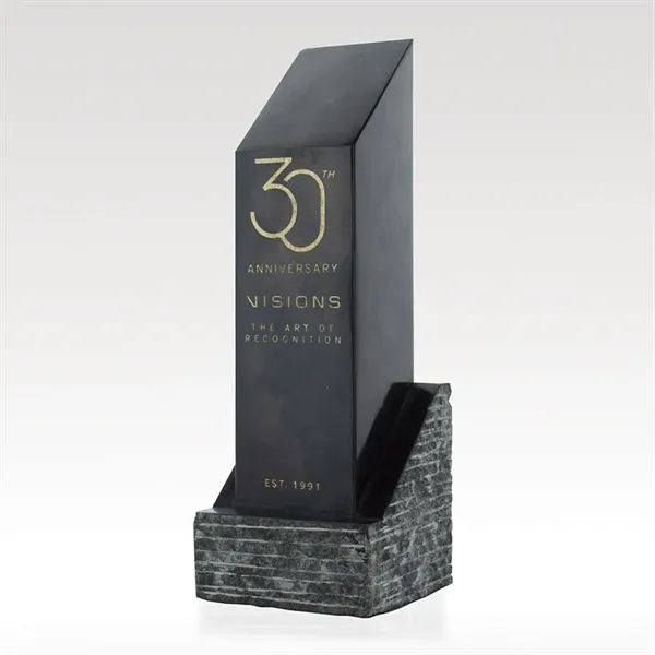 Rough and smooth polished ebony stone award.... from ASI 93986 Visions/Awardcraft / Visions Awards