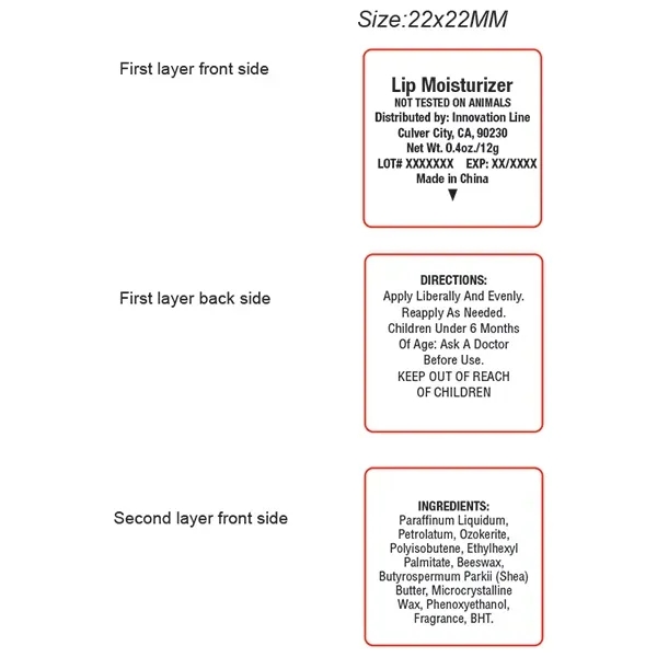 1 3/8" cube-shaped ABS plastic 8g vanilla flavored lip balm and... from ASI 62660 Innovation Line
