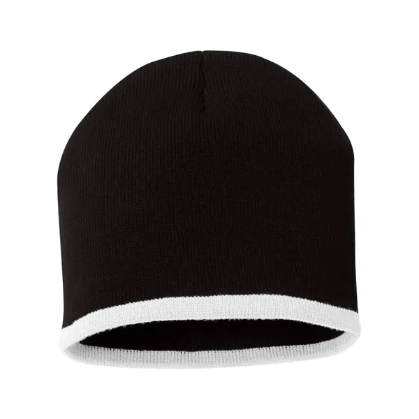 Striped 8" knit cap, 100% acrylic. Blank product.... from ASI 84358 S&S Activewear