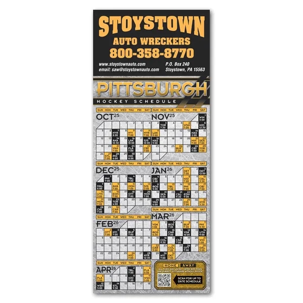 3 1/2" x 8 1/2" hockey themed schedule magnet with four... from ASI 68507 The Magnet Group / Magnet LLC™