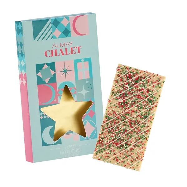 4CP Star Window Box with White Chocolate w/ Holiday Nonpareils &... from ASI 71685 Midnite Snax®