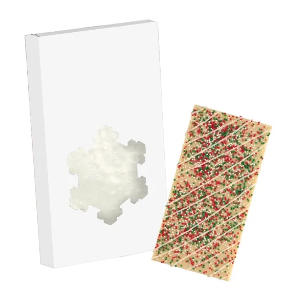 4CP Snowflake Window Box with White Chocolate w/ Holiday Nonpareils &... from ASI 71685 Midnite Snax®