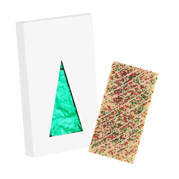 4CP Tree Window Box with White Chocolate w/ Holiday Nonpareils &... from ASI 71685 Midnite Snax®
