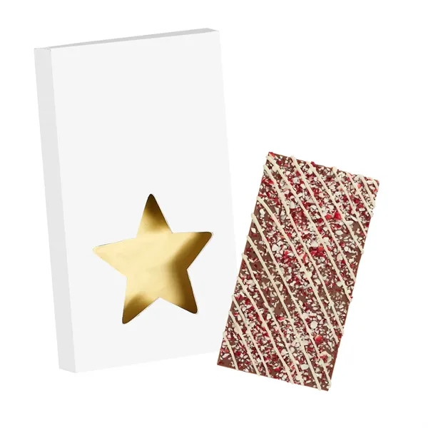 4CP Star Window Box with Milk Chocolate with Peppermint Crystals Belgian... from ASI 71685 Midnite Snax®