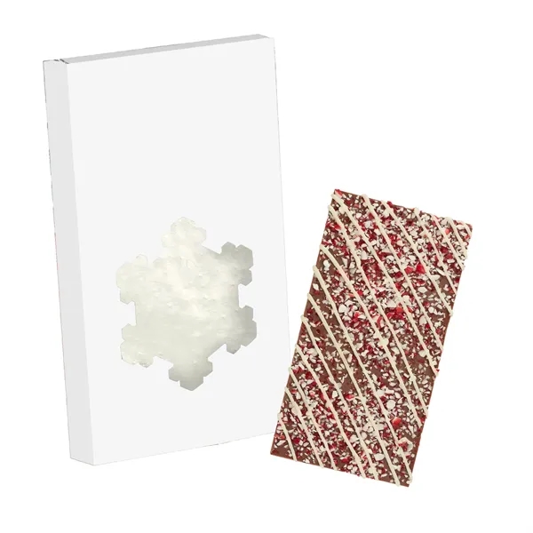 4CP Snowflake Window Box with Milk Chocolate with Peppermint Crystals Belgian... from ASI 71685 Midnite Snax®