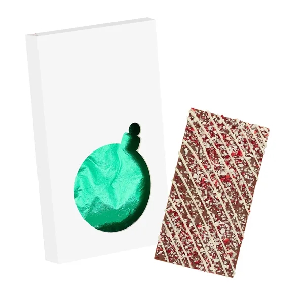 4CP Ornament Window Box with Milk Chocolate with Peppermint Crystals Belgian... from ASI 71685 Midnite Snax®