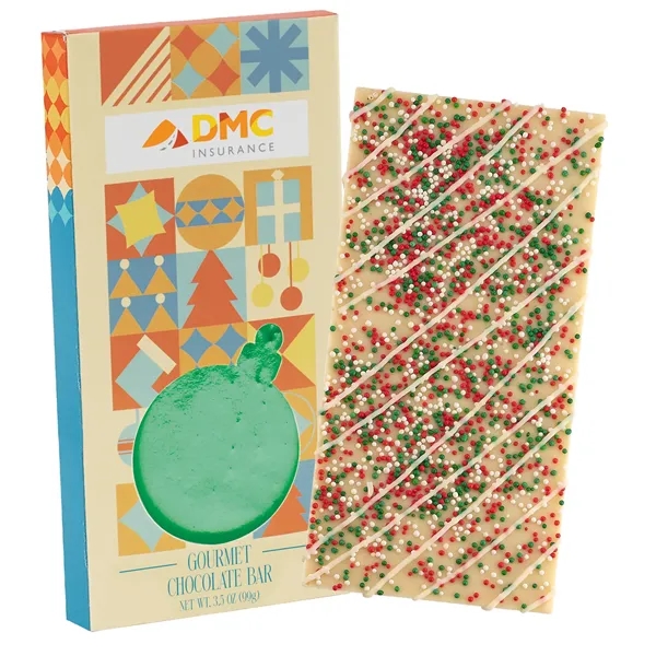 4CP Ornament Window Box with White Chocolate w/ Holiday Nonpareils &... from ASI 71685 Midnite Snax®