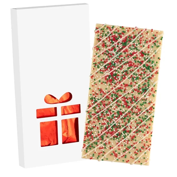 4CP Gift Window Box with White Chocolate w/ Holiday Nonpareils &... from ASI 71685 Midnite Snax®