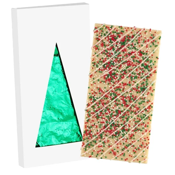 4CP Tree Window Box with White Chocolate w/ Holiday Nonpareils &... from ASI 71685 Midnite Snax®