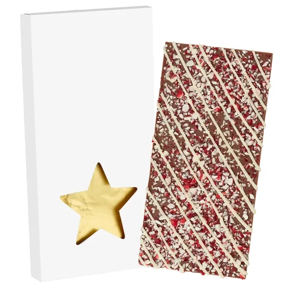 4CP Star Window Box with Milk Chocolate with Peppermint Crystals Belgian... from ASI 71685 Midnite Snax®