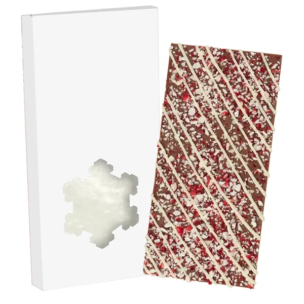 4CP Snowflake Window Box with Milk Chocolate with Peppermint Crystals Chocolate... from ASI 71685 Midnite Snax®