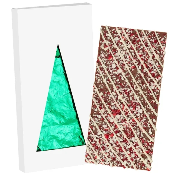 4CP Tree Window Box with Milk Chocolate w/ Peppermint Crystals Belgian... from ASI 71685 Midnite Snax®