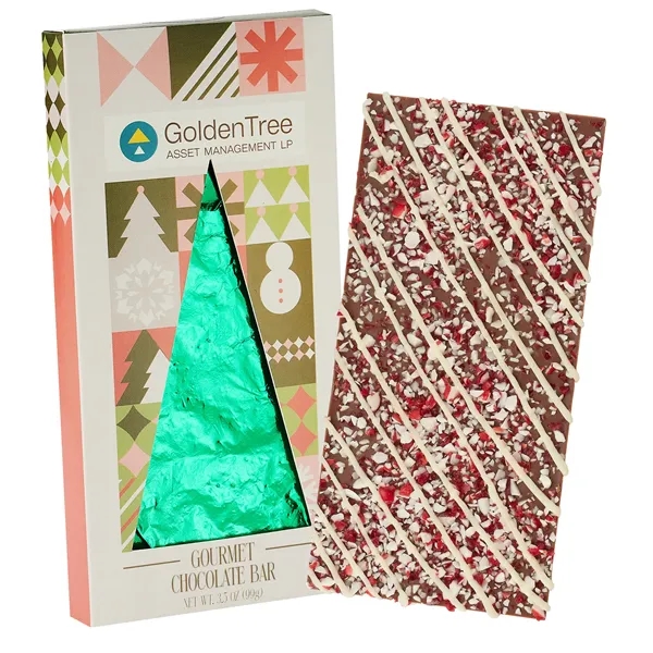 4CP Tree Window Box with Milk Chocolate w/ Peppermint Crystals Belgian... from ASI 71685 Midnite Snax®