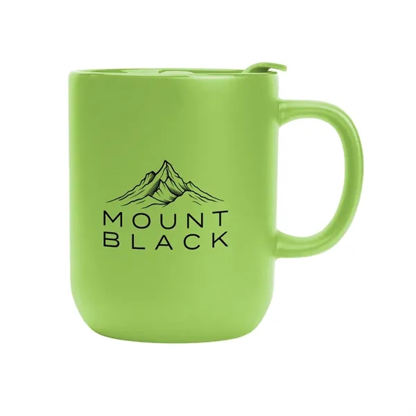 14 oz, ceramic mug with slide action lid.... from ASI 61125 Hit Promotional Products / Hit®