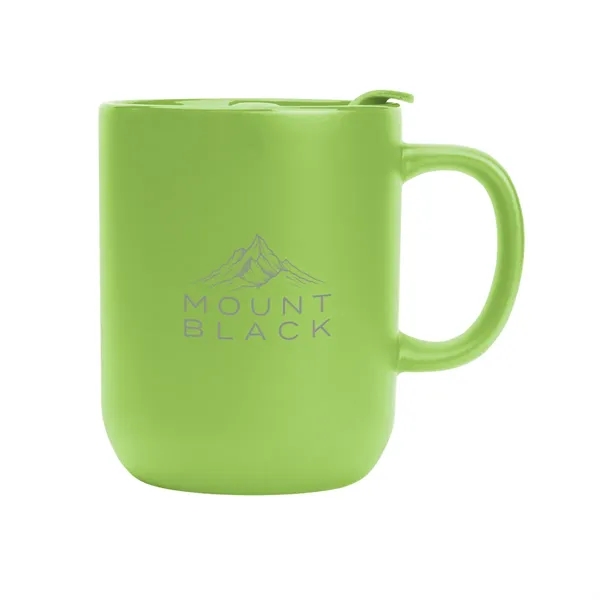 14 oz, ceramic mug with slide action lid.... from ASI 61125 Hit Promotional Products / Hit®