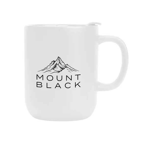 14 oz, ceramic mug with slide action lid.... from ASI 61125 Hit Promotional Products / Hit®