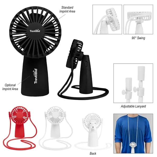 Battery powered cooling fan with lanyard.... from ASI 61125 Hit Promotional Products / Hit®