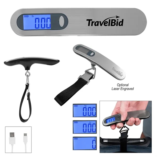 Rechargeable luggage scale with digital display and 110 lb. weight limit.... from ASI 61125 Hit Promotional Products / Hit®