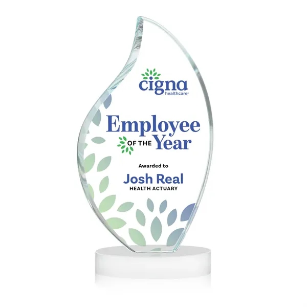 This classic award features a 3/4" thick Starfire Crystal VividPrint™ Flame... from ASI 84592 St Regis Group / St Regis