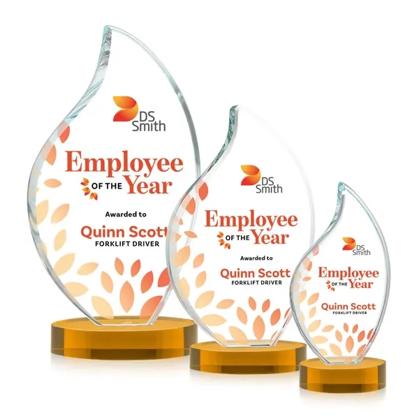 This classic award features a 3/4" thick Starfire Crystal VividPrint™ Flame... from ASI 84592 St Regis Group / St Regis