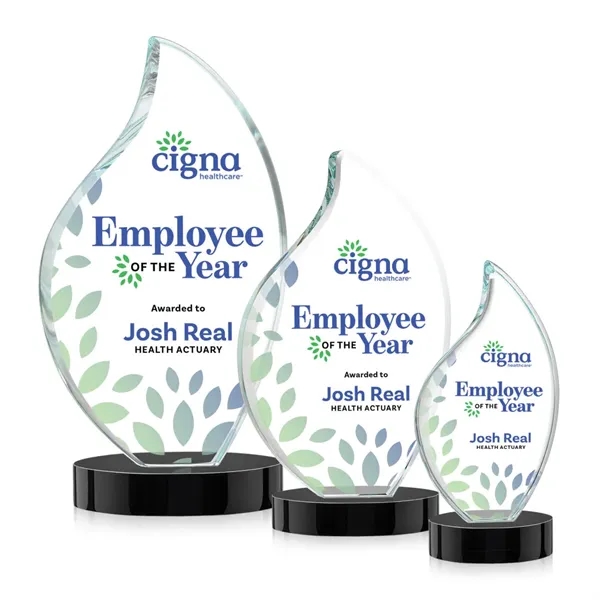 This classic award features a 3/4" thick Starfire Crystal VividPrint™ Flame... from ASI 84592 St Regis Group / St Regis