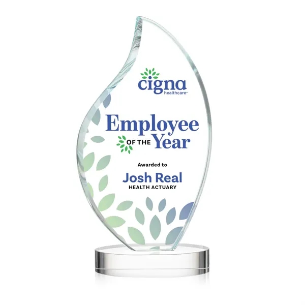 This classic award features a 3/4" thick Starfire Crystal VividPrint™ Flame... from ASI 84592 St Regis Group / St Regis