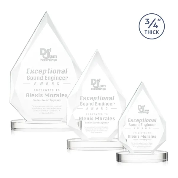 The classic Hawthorne 3/4" thick Starfire Crystal Award on Alberton Base... from ASI 84592 St Regis Group / St Regis