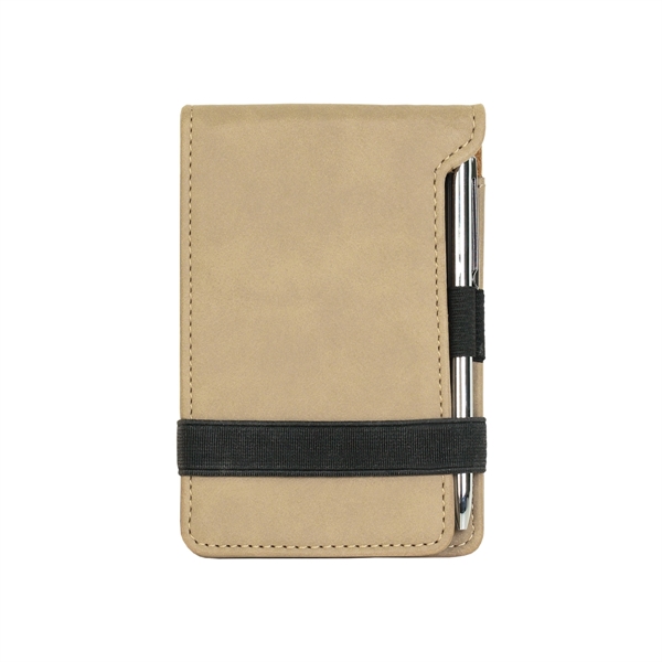 3 1/4" x 4 3/4" notepad made of light brown leatherette... from ASI 74601 Calico