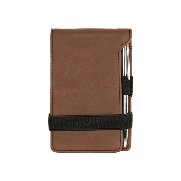 3 1/4" x 4 3/4" notepad made of dark brown leatherette... from ASI 74601 Calico