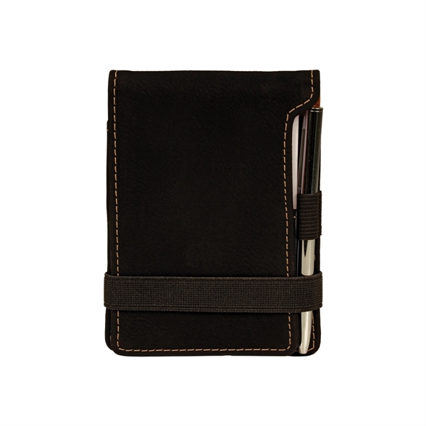 3 1/4" x 4 3/4" notepad made of black leatherette with... from ASI 74601 Calico