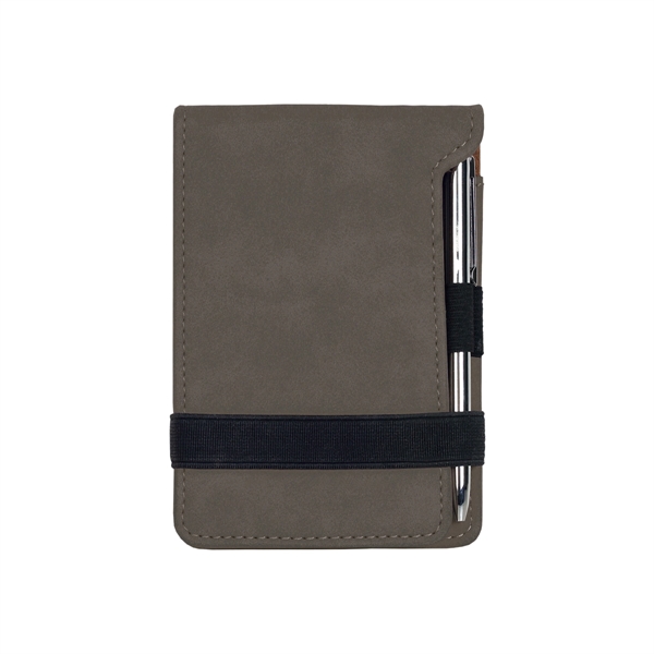 3 1/4" x 4 3/4" x 9/16"notepad made of gray leatherette... from ASI 74601 Calico