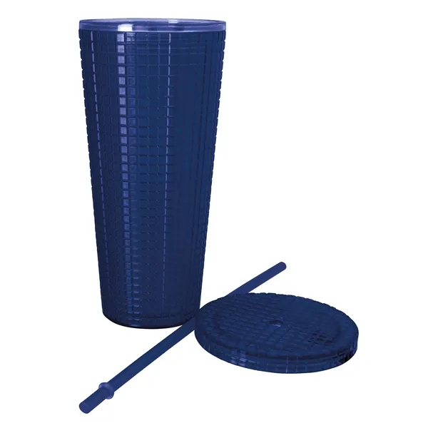 Square-Pattern Double-Wall Tumbler - 23 oz.... from ASI 40480 Koozie Group