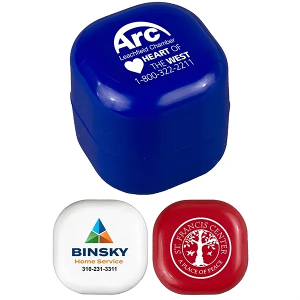 1 3/8" cube-shaped ABS plastic 8g vanilla flavored lip balm and... from ASI 62660 Innovation Line