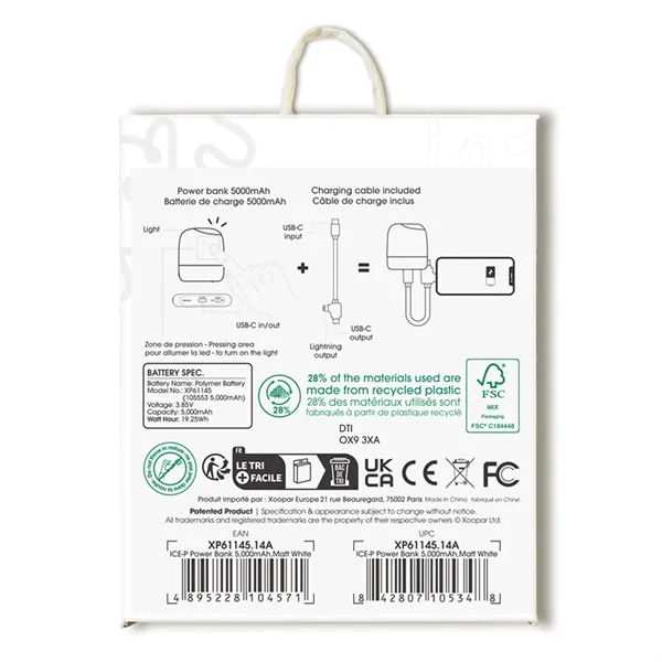 Power bank with built-in LED flashlight... from ASI 62124 iClick, Inc. / iClick®