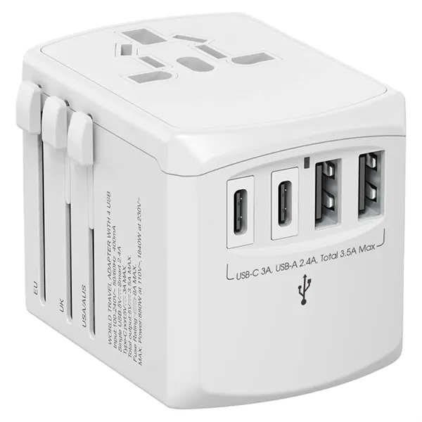 Wall plug adapter with 4 USB ports and an adjustable plug... from ASI 62124 iClick, Inc. / iClick®