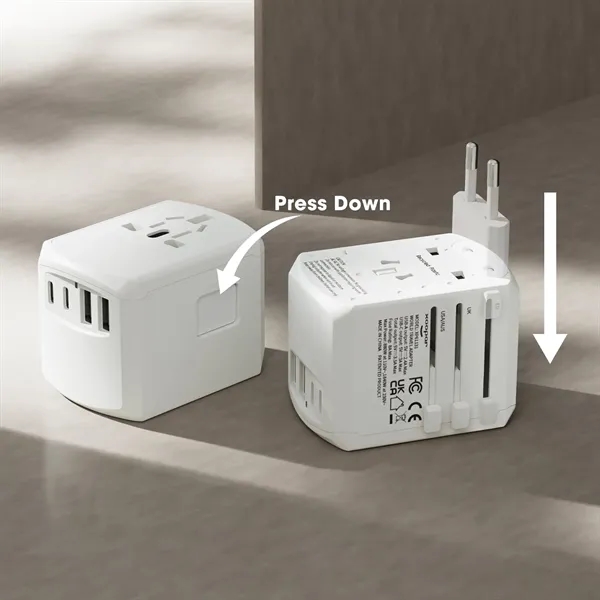 Wall plug adapter with 4 USB ports and an adjustable plug... from ASI 62124 iClick, Inc. / iClick®