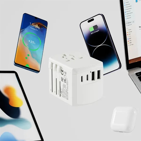 Wall plug adapter with 4 USB ports and an adjustable plug... from ASI 62124 iClick, Inc. / iClick®