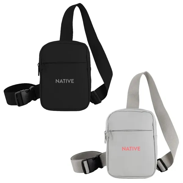 Crossbody bag made with recycled PU material.... from ASI 88060 Snugz/USA Inc