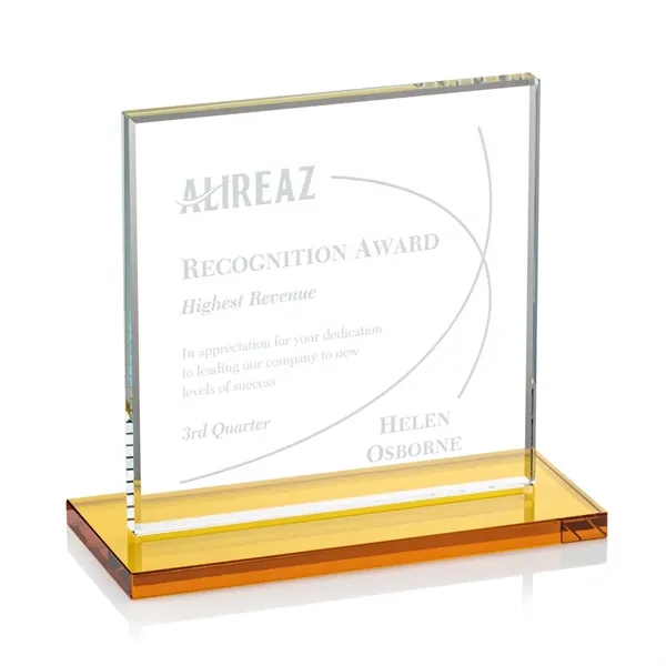 Bold Sahara Award features a 0.5” thick Starfire crystal mounted on... from ASI 84592 St Regis Group / St Regis