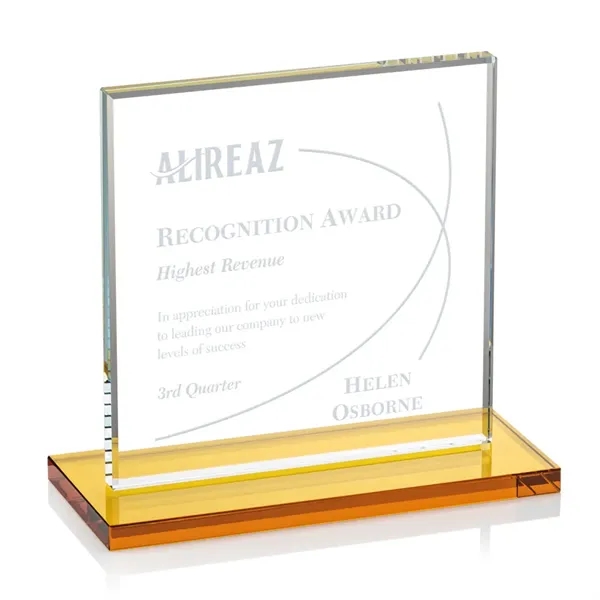 Bold Sahara Award features a 0.5” thick Starfire crystal mounted on... from ASI 84592 St Regis Group / St Regis