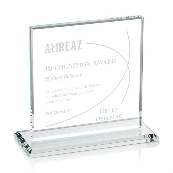 Square starfire color 1/2-inch thick award with a base.... from ASI 84592 St Regis Group / St Regis