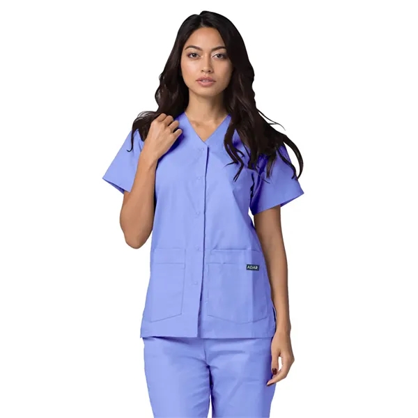 Adar Universal Women's Double Pocket Snap Front Top... from ASI 86018 Scrub Authority / Uniform Stores