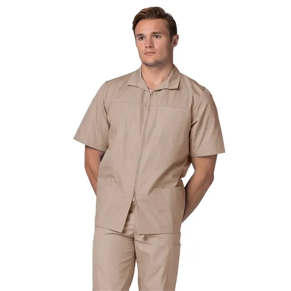 Adar Universal Men's Zippered Short Sleeve Jacket... from ASI 86018 Scrub Authority / Uniform Stores
