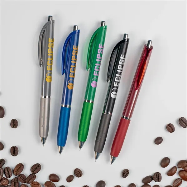 Glossy fashion pen with chrome accents, jumbo shimmering grip, and smooth... from ASI 61966 HPG / Hub Pen