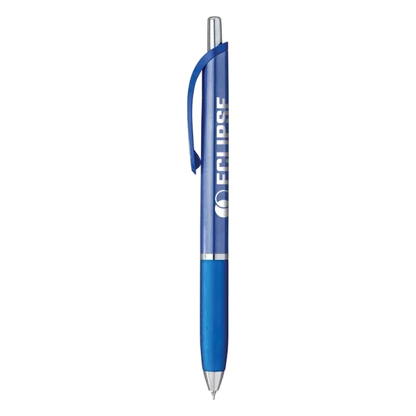 Glossy fashion pen with chrome accents, jumbo shimmering grip, and smooth... from ASI 61966 HPG / Hub Pen
