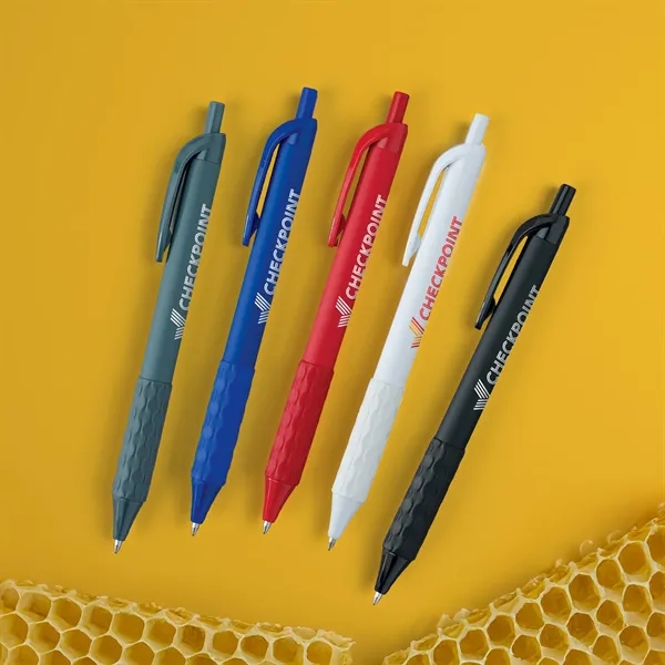 A gel pen with a honeycomb grip, soft-touch finish, and smooth... from ASI 61966 HPG / Hub Pen
