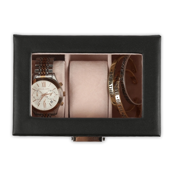 Black 3-slot leather watch case.... from ASI 73010 Natico Originals Inc