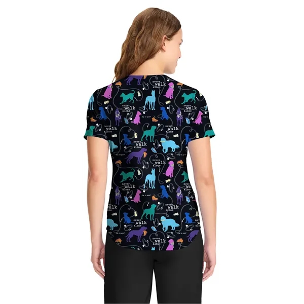 Cherokee Tooniforms V-Neck Print Top TF737... from ASI 86018 Scrub Authority / Uniform Stores